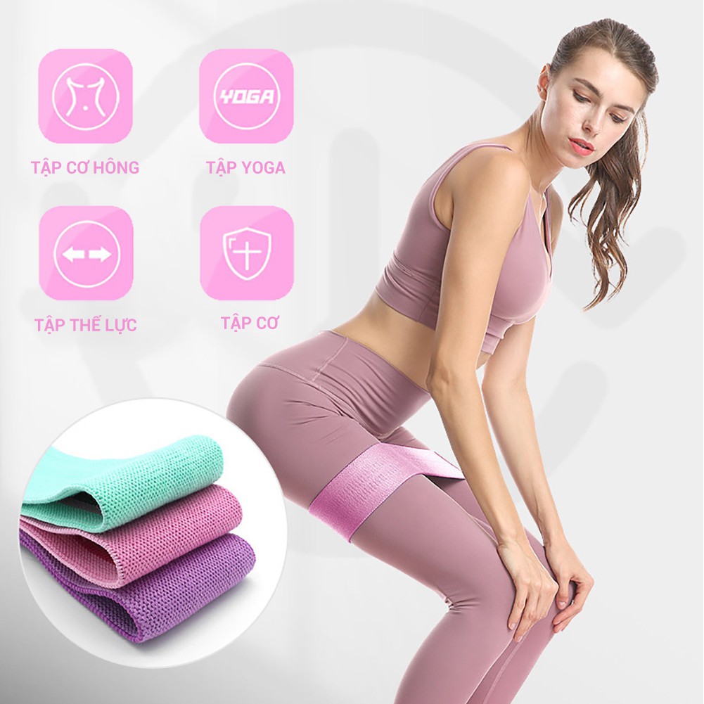 SET 3 dây GoodFit tập gym, tập mông mini band GF914MB