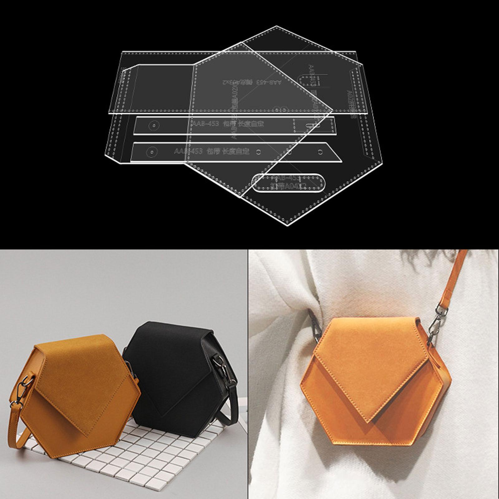 Shoulder Bag Acrylic Template Durable Handmade Bag Template Ruler Patchwork Leather Templates for Leather Craft Quilters Knitting Crafting