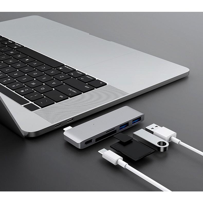 Cổng Chuyển HYPERDRIVE USB TYPE-C 5-IN-1 HUB WITH PASS THROUGH CHARGING FOR MACBOOK PRO &amp;amp; 12″ MACBOOK, SURFACE - Hàng Chính Hãng