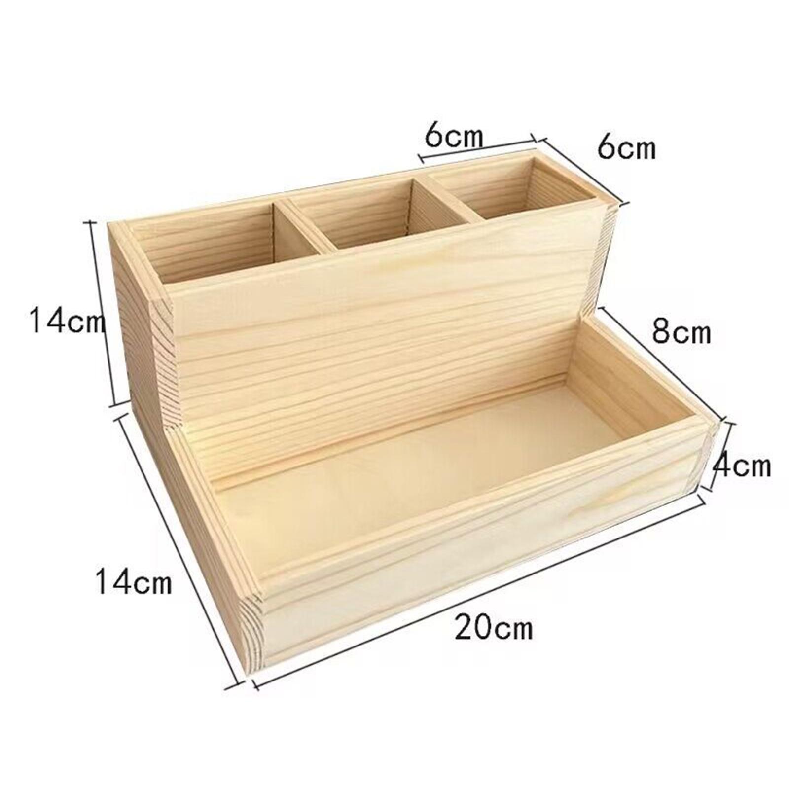 Wooden Makeup Organizer Portable Desk Organizer Thick for Office Desk Drawer