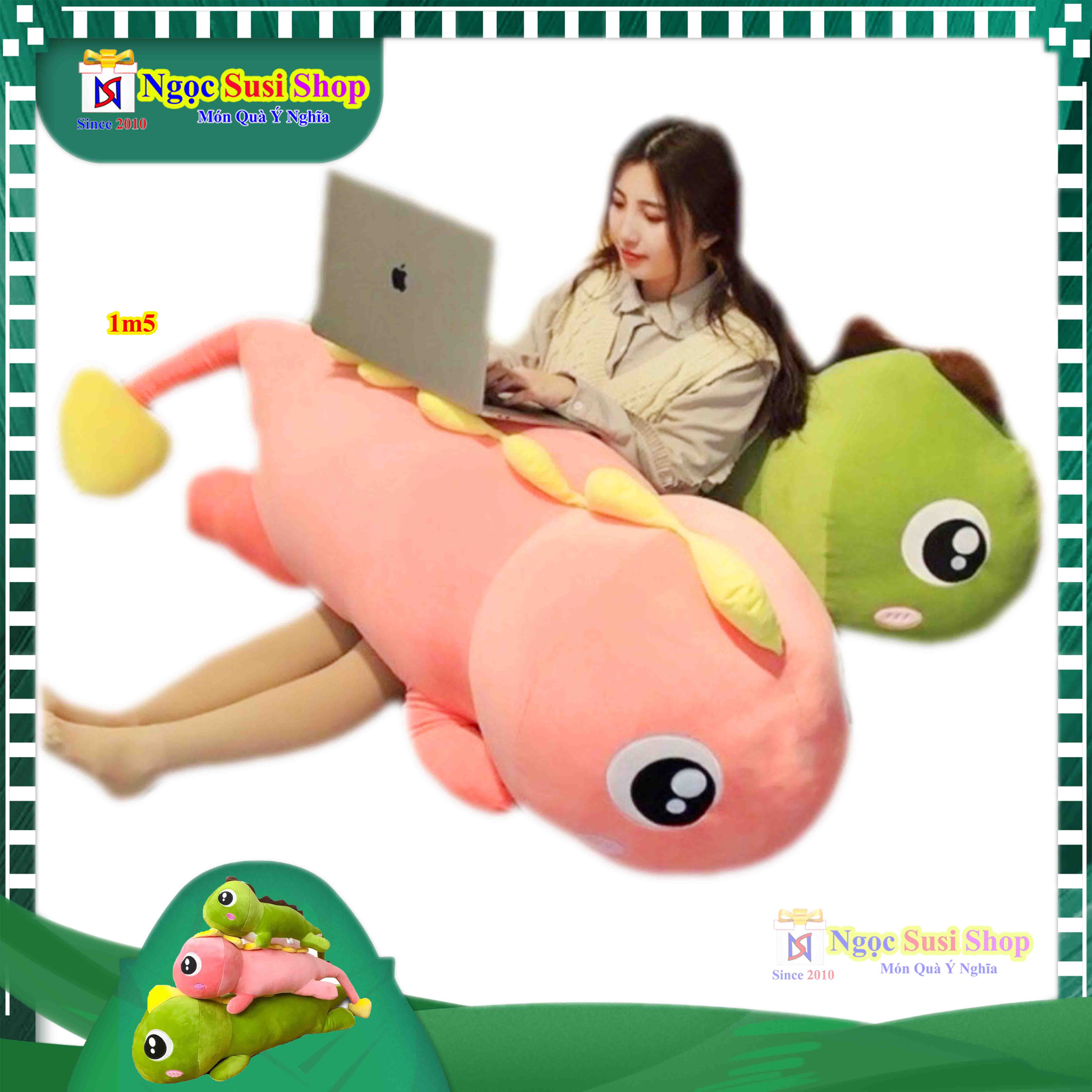 GỐI ÔM KHỦNG LONG MẮT LỒI SIÊU DÀI KHỔNG LỒ