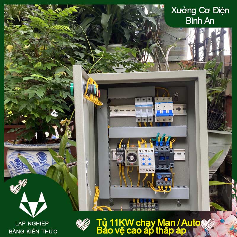 Tủ điều khiển bơm chữa cháy tự động công suất 11KW chống mất pha, ngắn mạch, quá dòng quá tải XJ3D