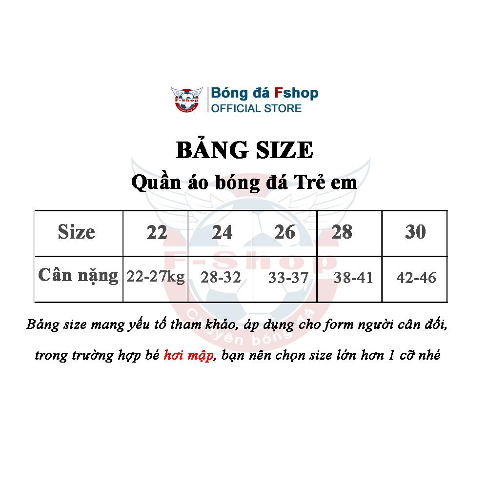 Bộ quần áo bóng đá trẻ em - Đồ đá banh cho thiếu niên