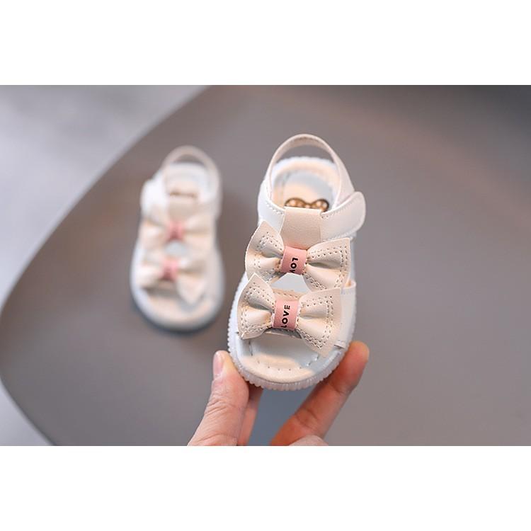 sandal bé gái size 16-20 hai nơ điệu đà