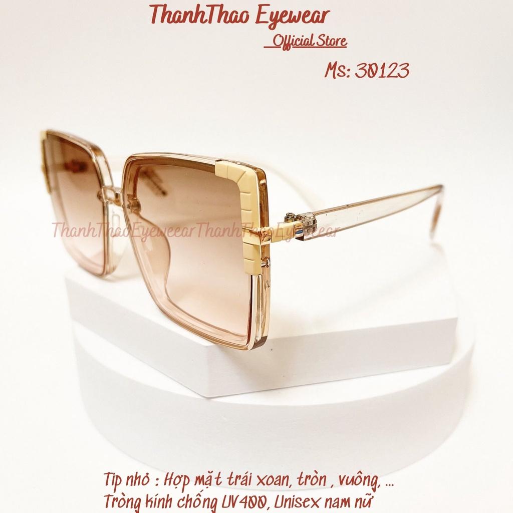 Kính Mát Nữ 30123 Dáng Mảnh Bản To Nhiều Màu From Vuông Thời Trang Hot Trend Kính Râm Chống UV Cao Cấp- ThanhThaoEyewear