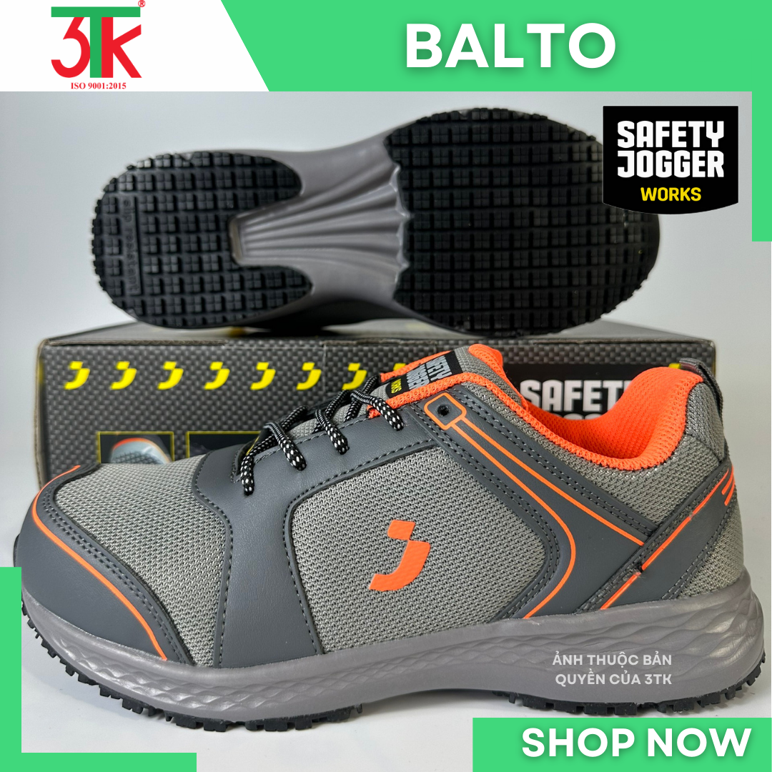 Giày Bảo hộ lao động Safety Jogger Balto S1 Siêu nhẹ Chống dầu, Chống Trơn Trượt, Chống va đập, Chống tĩnh điện sử dụng trong Công Trình Xây Dựng , Phân xưởng sản xuất