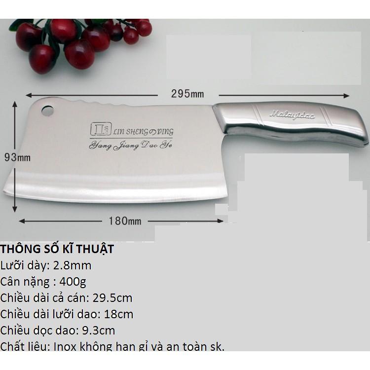 Dao chặt xương chặt gà vịt băm thịt D1 Dao Inox chặt xương siêu bền bỉ an toàn D1