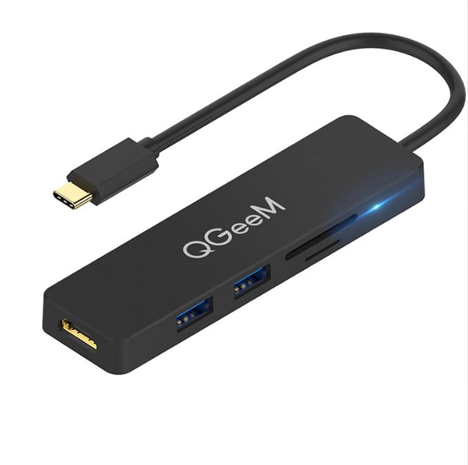Bộ Hub QGeeM đa năng 5 trong 1 dành cho MacBook Pro 13/15 Surface Go, USB C Adapter - Hàng chính hãng