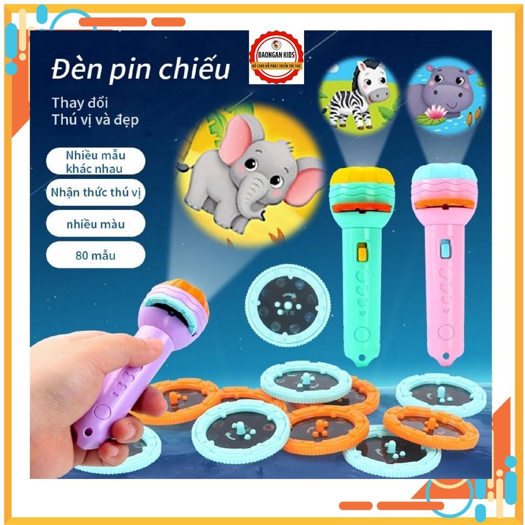 Đèn Pin chiếu hình 24 - 80 hình động vật ngộ nghĩnh cho bé