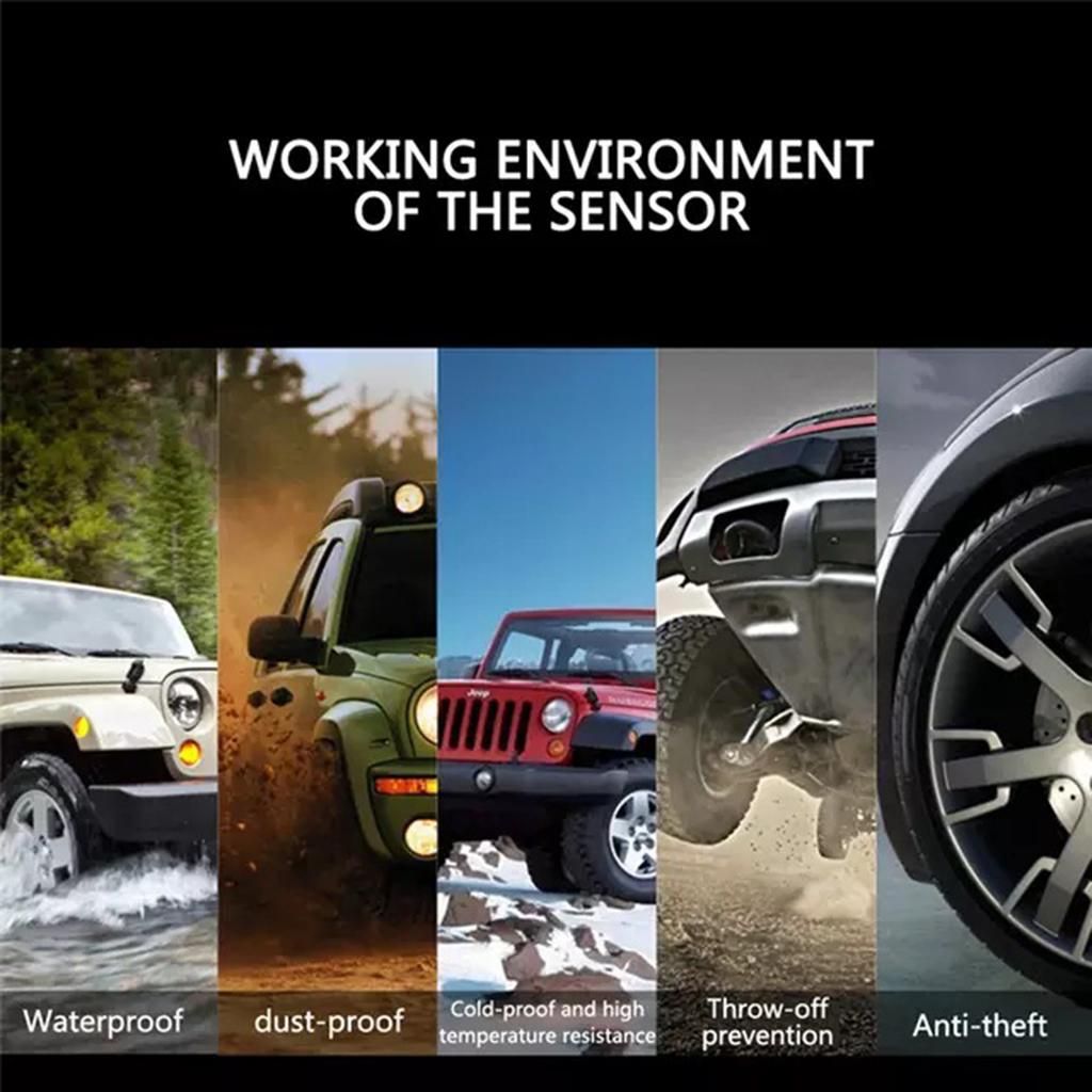 RV Car TPMS Tire Pressure Alarm Monitor System Solar Powered Built-in Sensor