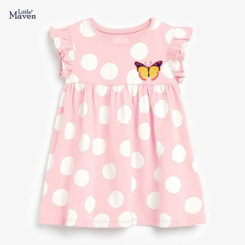 Váy babydoll hồng chấm bi bé gái (2-7Y)