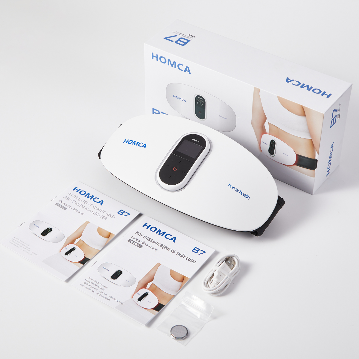 Máy massage bụng, thắt lưng thông minh HOMCA B7 - có điều khiển từ xa