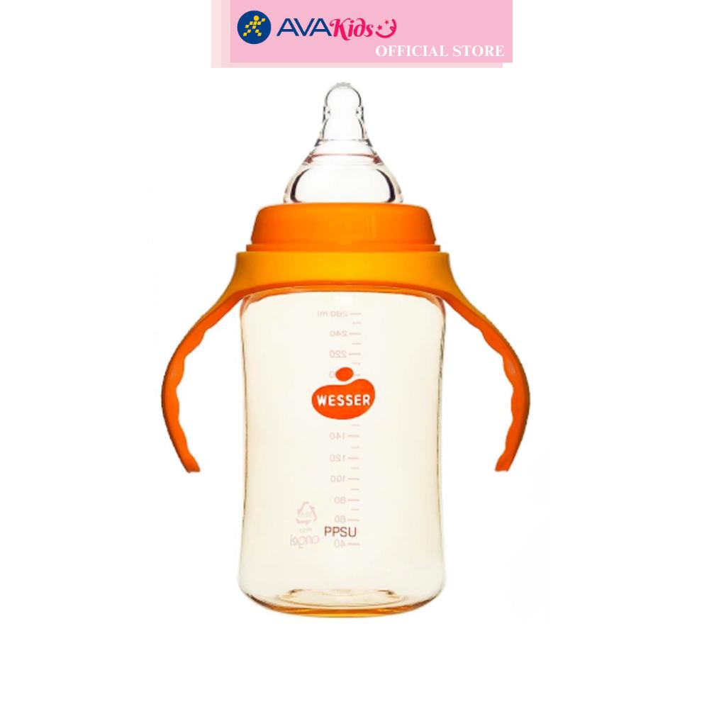 Bình sữa nhựa PPSU Wesser TBSWPP260 cổ rộng 260 ml (4 - 6 tháng)