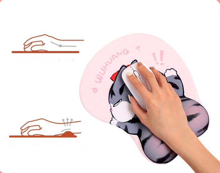 Miếng Lót Chuột Có Đệm 3D Mouse Pad Mèo Hoàng Thượng Chó Pull_ Hàng chính hãng