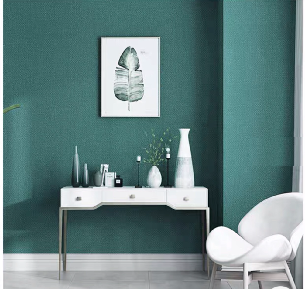 Combo 10 mét giấy dán tường, decal dán tường trang trí nhà cửa XANH CỔ VỊT khổ 45cm