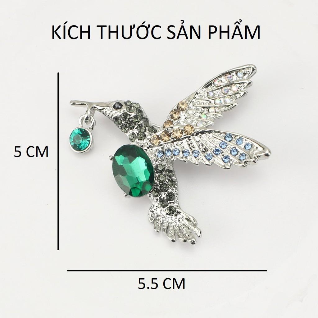 Trâm Cài Áo TCA04 Chim Ruồi Xanh