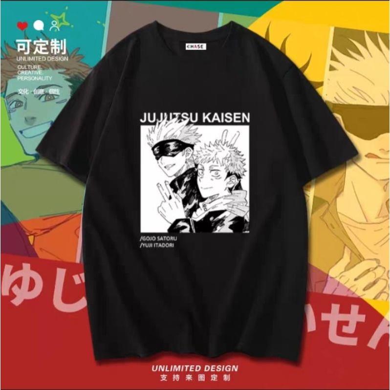 BST Áo Thun Unisex Nam Nữ Đen In Hình Anime Jujutsu Kaisen Gojo Satoru Sukuna siêu phẩm độc chất giá rẻ