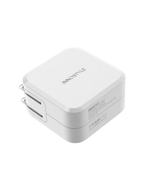 Adapter Sạc 2 Cổng 65W Innostyle GAN ZENI Tích Hợp Cổng USB Type-C Hỗ Trợ Sạc Nhanh Power Delivery PD 65W - Hàng Chính Hãng