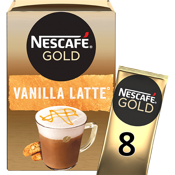 Cà Phê Hòa Tan Cao Cấp NESCAFÉ GOLD Vanilla Latte (Hộp 8 Gói x 18.5g)