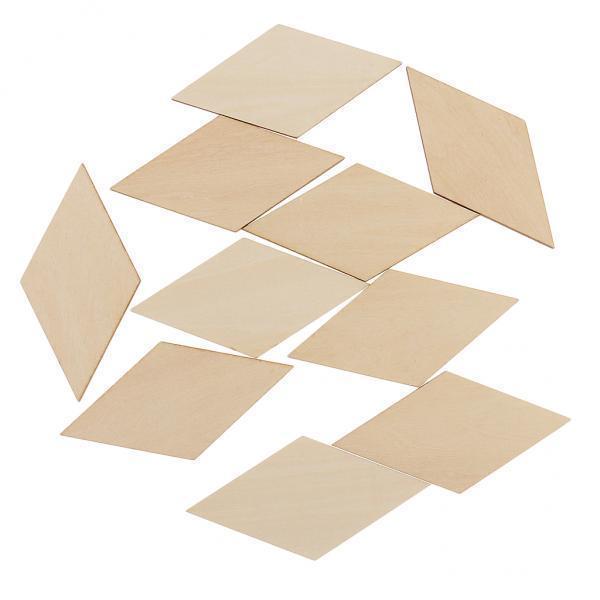 3-20pack Unfinished Natural Rhombus Shapes Wood Sign Plaque Craft 10pcs