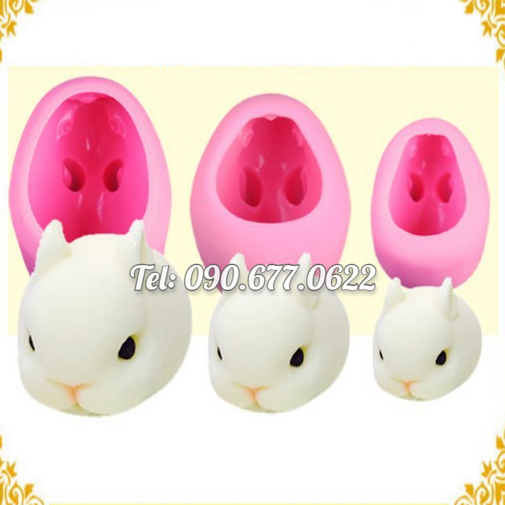Khuôn silicone làm bánh, rau câu, socola thỏ ngọc  loại 7 cm – Mã số 1357