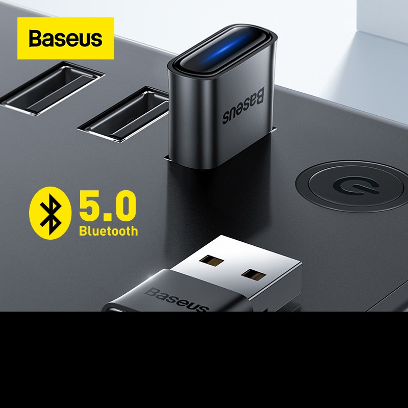 Baseus USB Bluetooth Dongle Adaptador 5.0 Adapter cho máy tính / Laptop Windows ( hàng chính hãng)