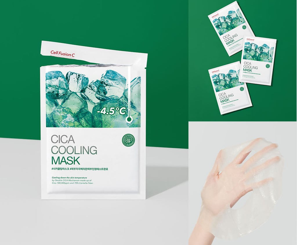 Mặt Nạ Rau Má Hạ Nhiệt -4.5 Độ Giảm Mụn &amp; Làm Dịu Da Ứng Đỏ Cháy Nắng Cell Fusion C Cica Cooling Mask
