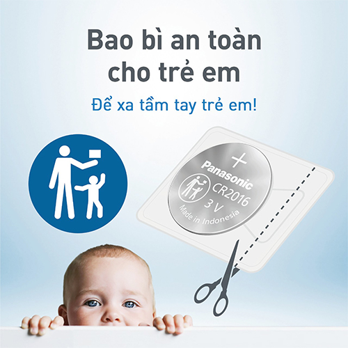Vỉ Pin nút Panasonic 3V CR-2016/5BN (1 viên/5 viên) - Hàng chính hãng