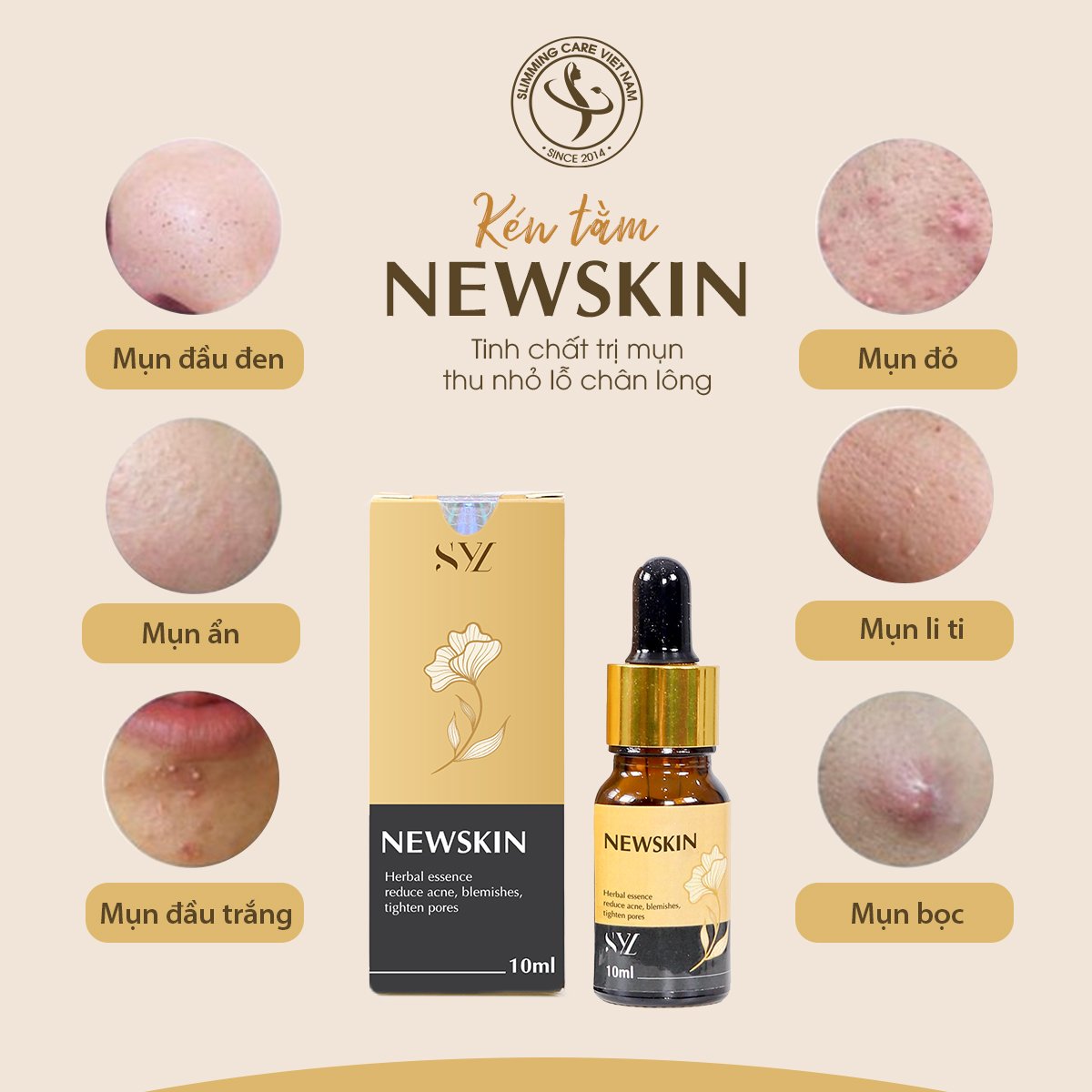 Serum trị mụn kén tằm Newskin - Chuyên hỗ trợ điều trị và phục hồi da mụn