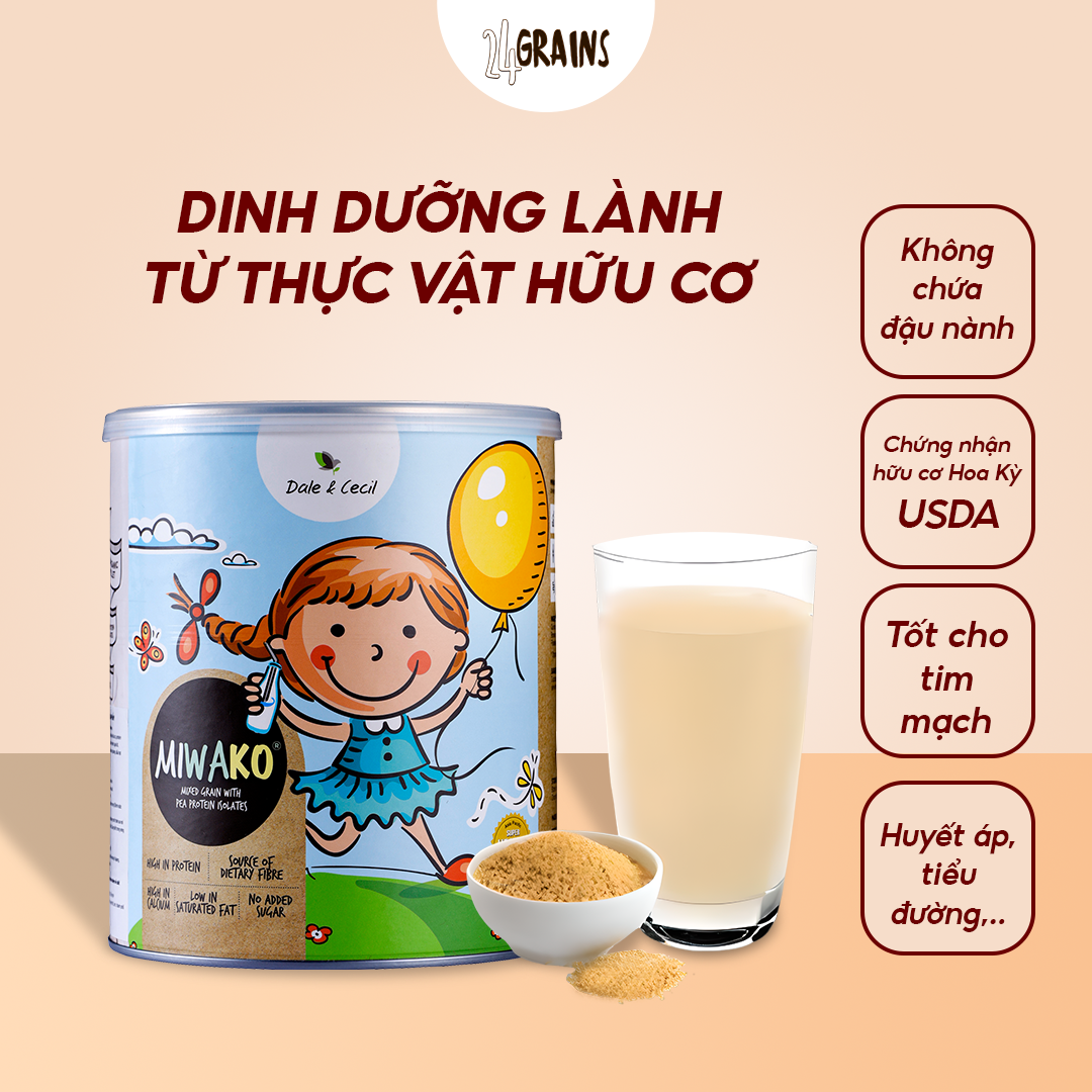 Sữa Hạt Miwako Vị Gạo Hộp 700g Malaysia Không Chứa Đậu Nành, Dinh Dưỡng Hữu Cơ Cho Trẻ Từ 1 Tuôi &amp; Người Lớn Date 2025 - 24grains