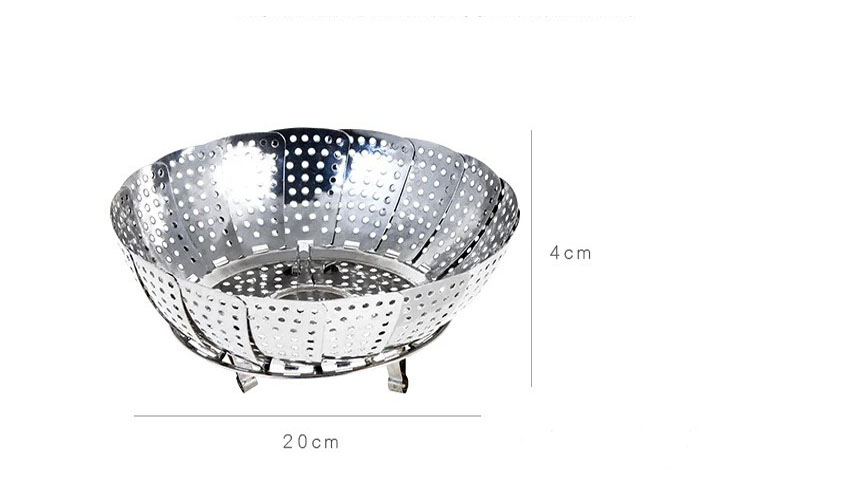 Xửng/Vỉ hấp inox đa năng có chân đế gấp gọn tiện dụng size 30cm - Tặng khuôn ốp la