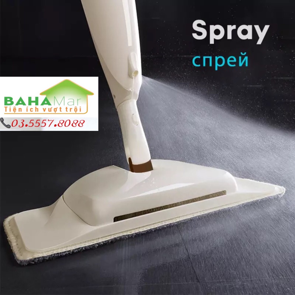 CÂY LAU NHÀ MA THUẬT 4 TRONG 1 "BAHAMAR" chỉ cần 1 cây lau đủ chức năng quét, hót, xịt nước làm ẩm và lau sạch sàn nhà