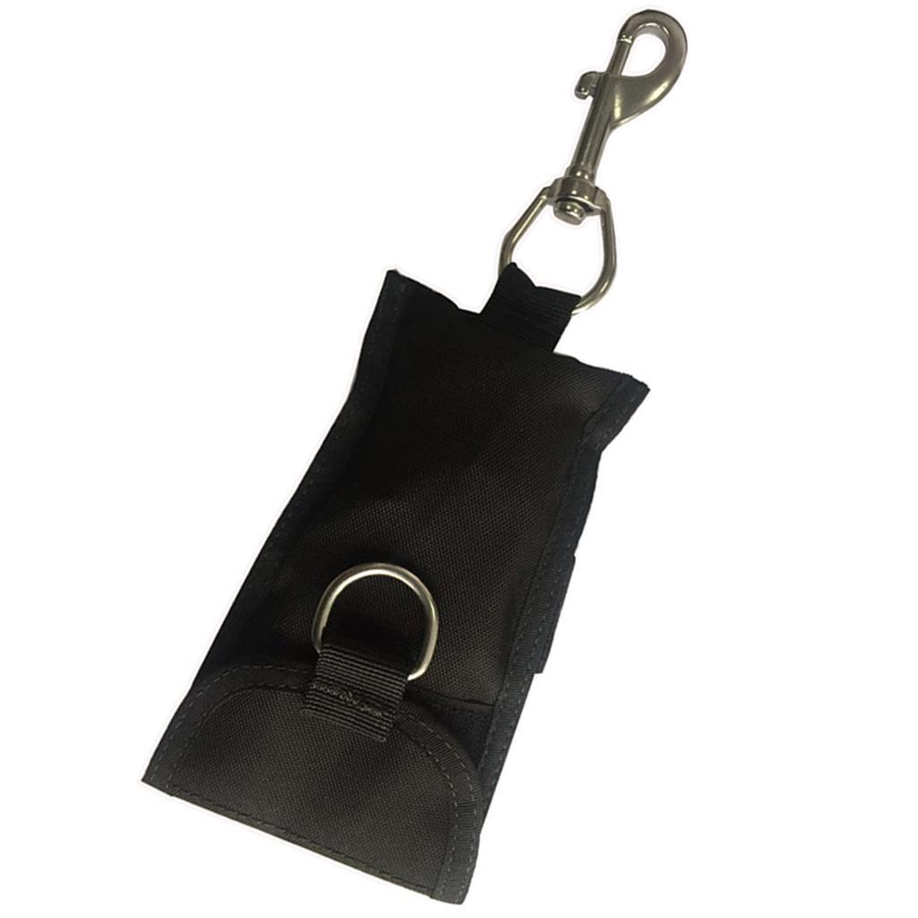 Scuba Diving Single Hook Webbing Clip & Storage Bag Black