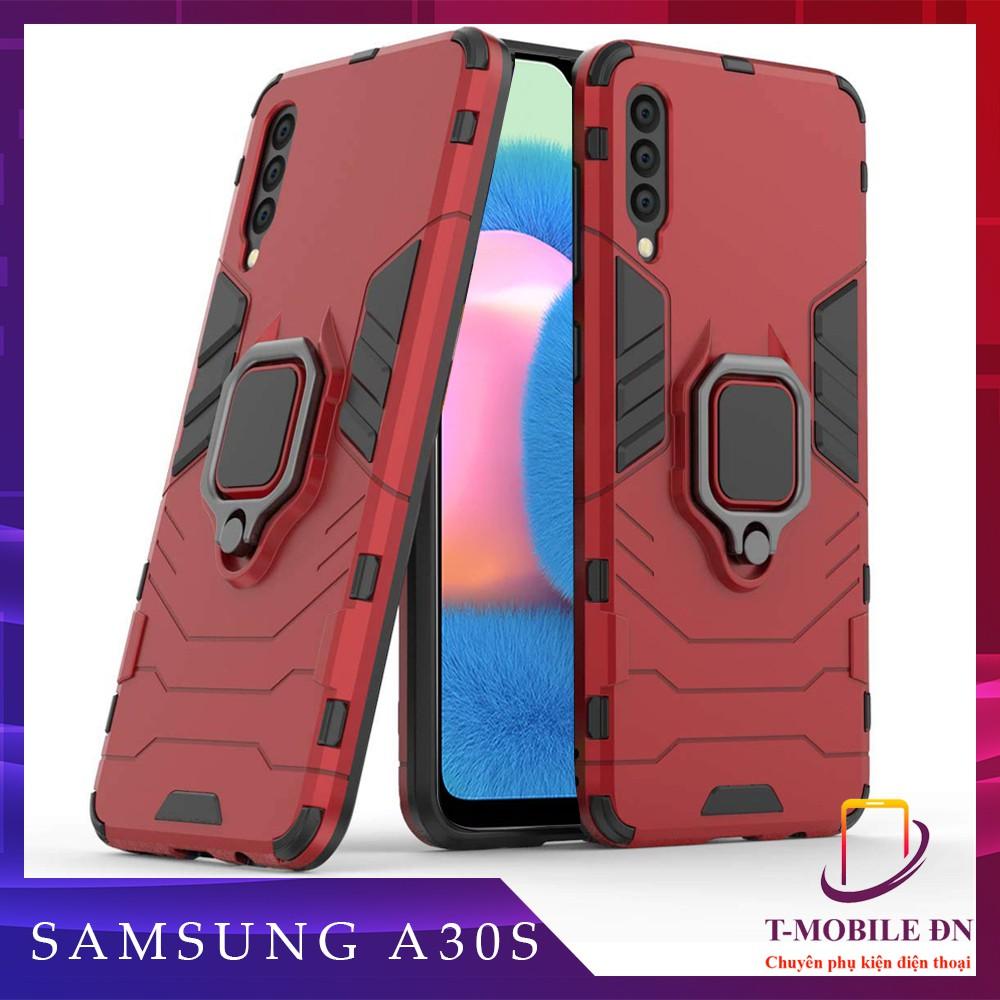 Ốp lưng cho Samsung A30s iron man chống sốc kèm nhẫn xoay chống xem video bảo vệ camera