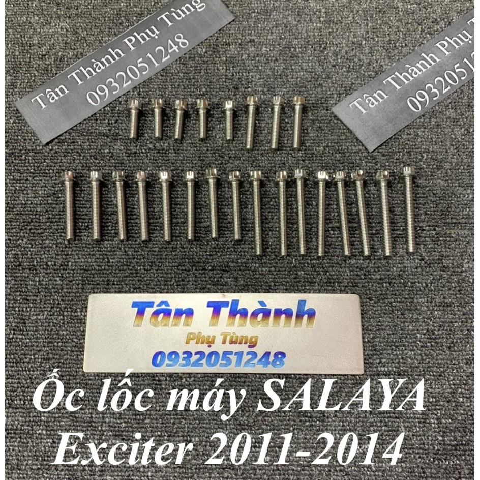 Bộ ốc lốc máy SALAYA dành cho xe Exciter 2011-2014 Inox