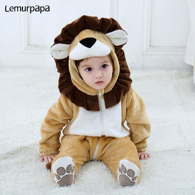 Bé Sư Tử Onesie Động Vật Trang Phục Cho Bé Trai Bé Gái Dài Tay Áo Liền Quần Ngộ Nghĩnh Dễ Thương Ấm Quần Áo Trẻ Em Kid 0-3 năm Trẻ Sơ Sinh Kigurumis