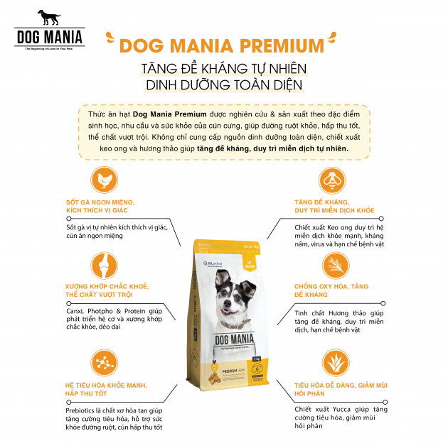Dog Mania Premium - Thức ăn hạt CHO CHÓ MỌI LỨA TUỔI