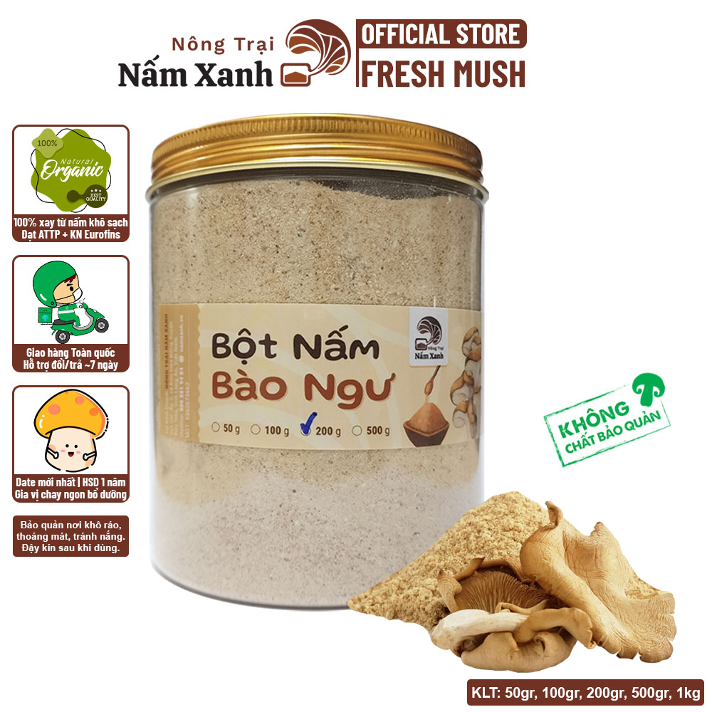 Bột Nấm Bào Ngư - Ngọt Thanh Tự Nhiên - Nông Trại Nấm Xanh