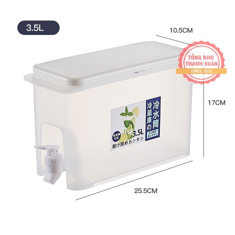 Bình Nước Có Vòi Để Tủ Lạnh 3.5L Cao Cấp ️RẺ VÔ ĐỊCH️ Bình Nước Có Vòi Tiện Dụng Nhựa PP An Toàn