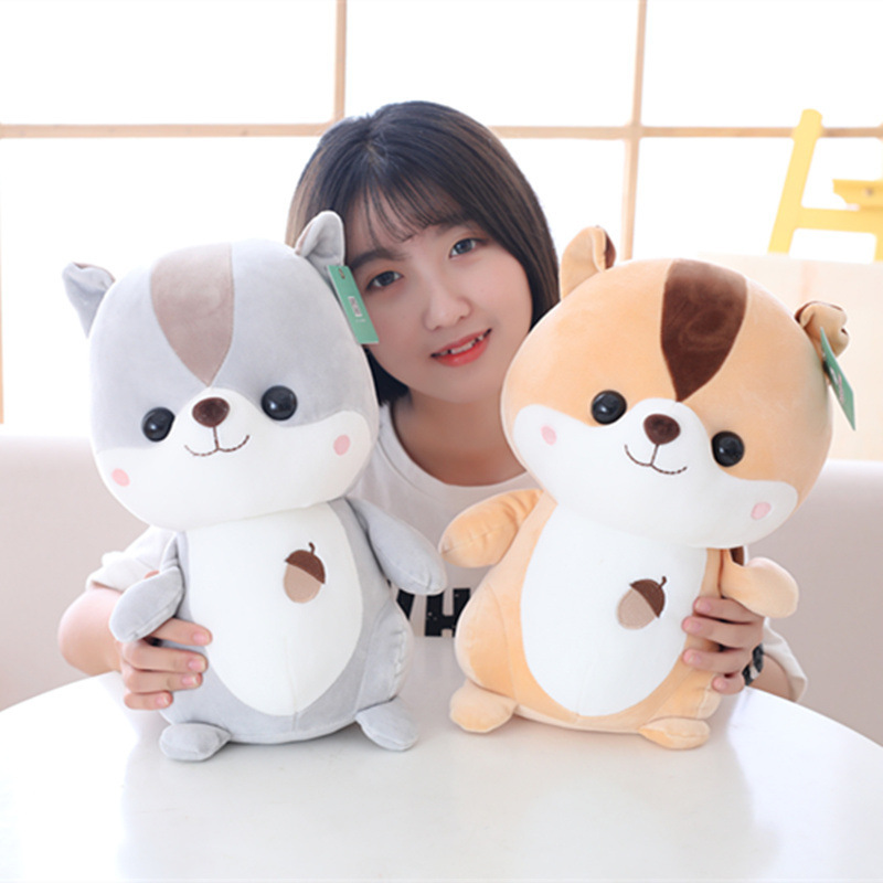 Gấu bông con sóc dễ thương, sóc con đáng yêu siêu cute (25cm---&gt;38cm) vải miniso 4 chiều mềm mại cao cấp, an toàn cho trẻ nhỏ