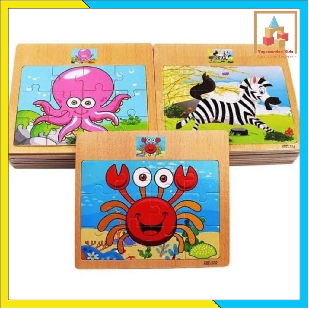 Đồ chơi xếp hình gỗ puzzle 12 miếng ghép Hàng Loại 1