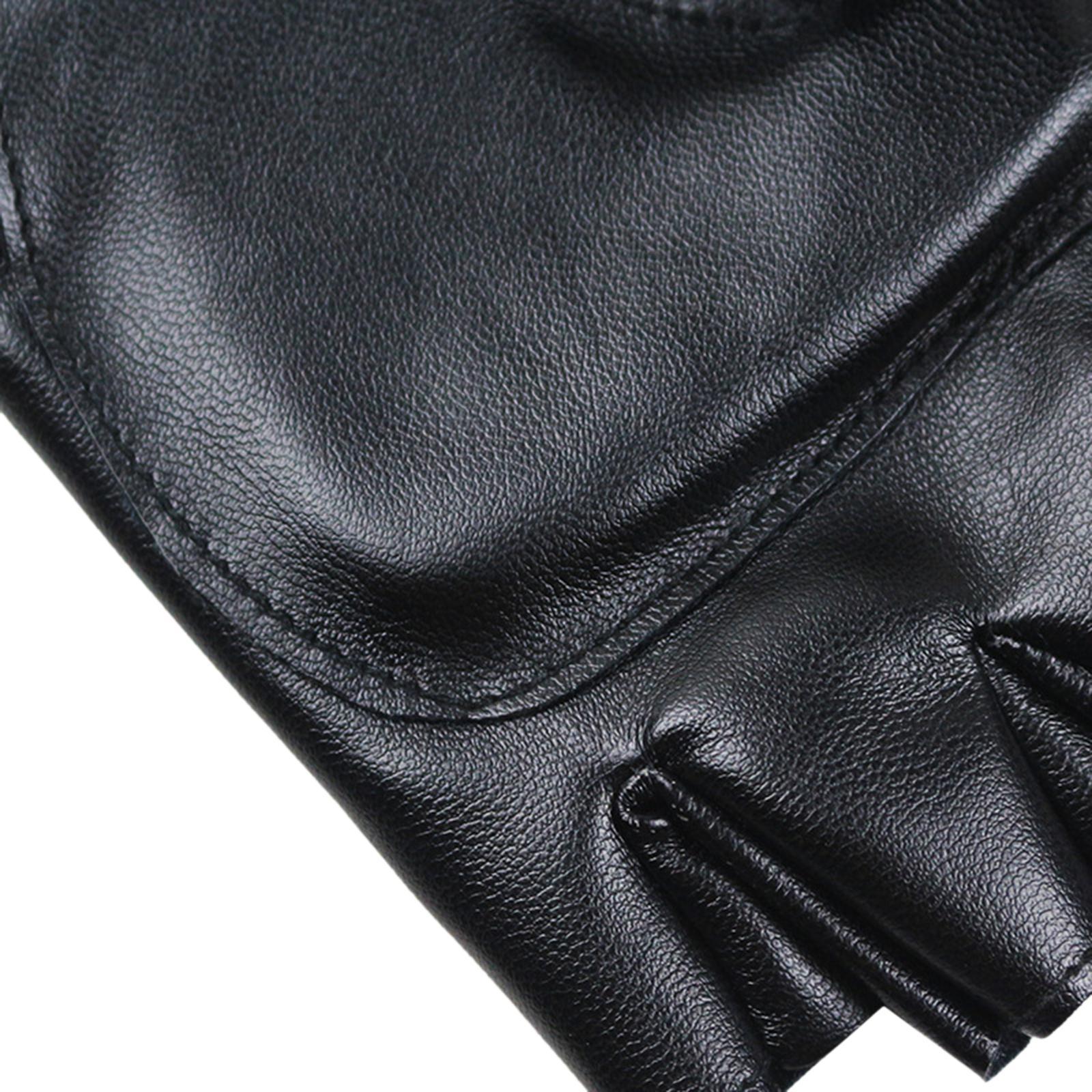 Wear Resistant Half Finger Gloves Lightweight PU Leather Gloves for Driving