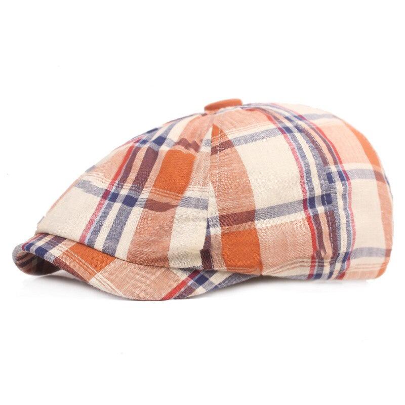 British Style Newsboy Cap Fashion Plaid Beret Hats Vintage Brand New Octagonal Flat Cap Men Women Sports Casual Beret Hats
