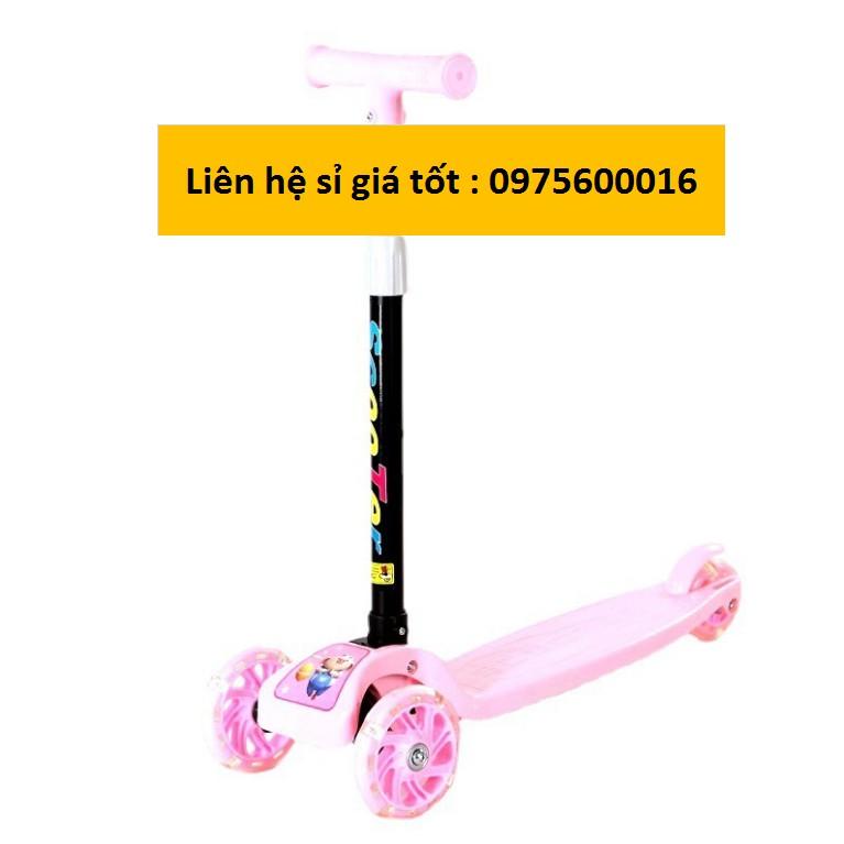 Xe trượt scooter 3 bánh có đèn phát sáng - xe trượt thông minh cho bé có thể gập gọn dễ dàng an toàn