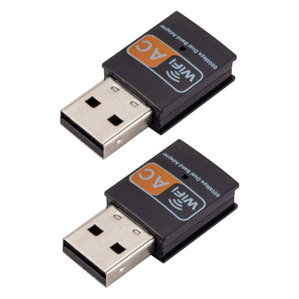 2x 5G USB Dual-band Wireless Adapter 600Mbps Network