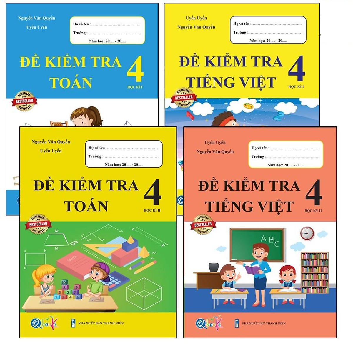 Sách - Combo Đề Kiểm Tra Lớp 4 Cả Năm - Toán Và Tiếng Việt 4 Quyển