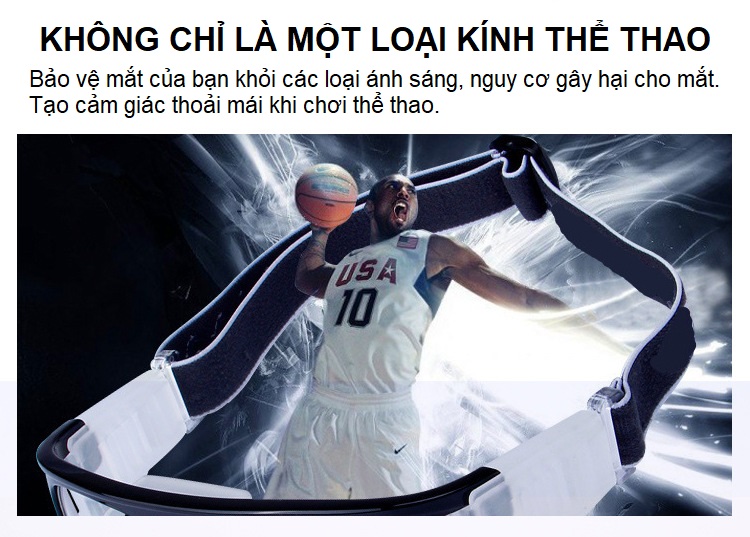 Kính Bảo Vệ Chơi Thể Thao, Bóng Rổ, Bóng Đá Chống Sương Mù, Mồ Hôi Cao Cấp. Có Thể Lắp Mắt Kính Cận