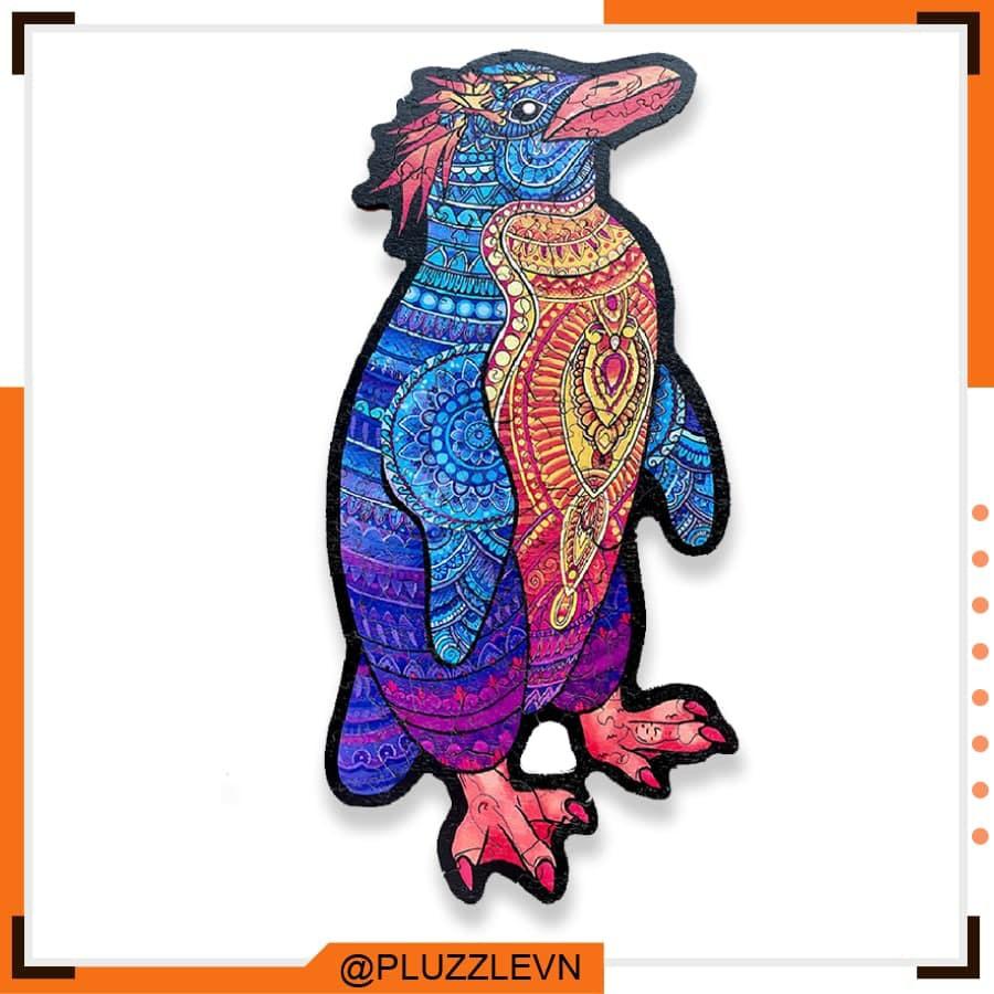 Bộ xếp hình gỗ đồ chơi puzzle ghép hình con vật độc đáo - Chim Cánh Cụt – PZ026