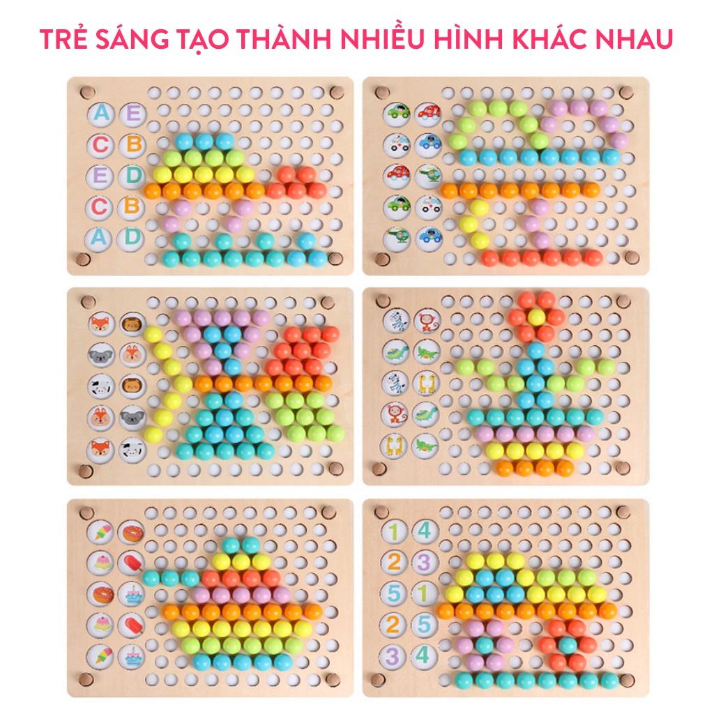 Đồ chơi thông minh Montessori gắp hạt kèm bát CÂU CÁ đa năng kích thích sáng tạo, đồ chơi phát triển trí tuệ