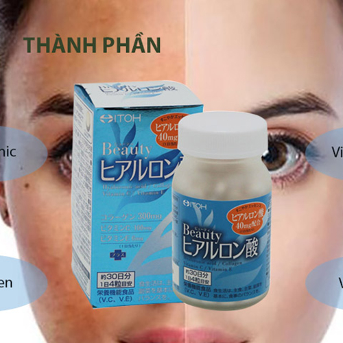 Viên uống cấp nước Itoh Beauty Hyaluronic Acid Collagen 120 viên tặng móc khóa